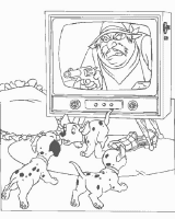 A coloring page of 101 dalmatians